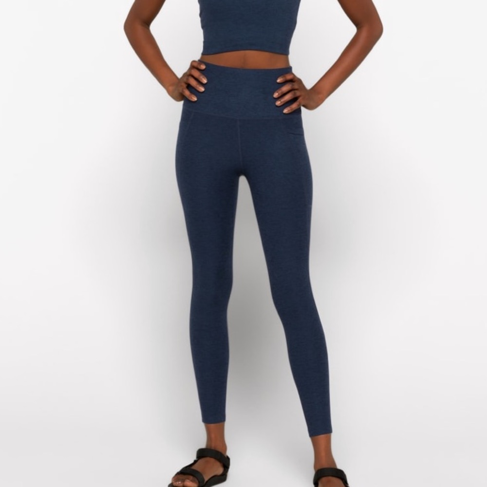 Beyond Yoga High Waisted Midi Leggings in Nocturnal Navy 🆕